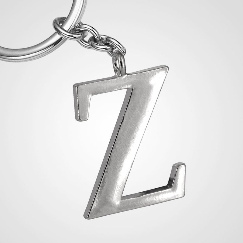Monnel Z546_B Adorable Alphabet Initial Letter Z Keychain Key Ring (Silver) - Image 2